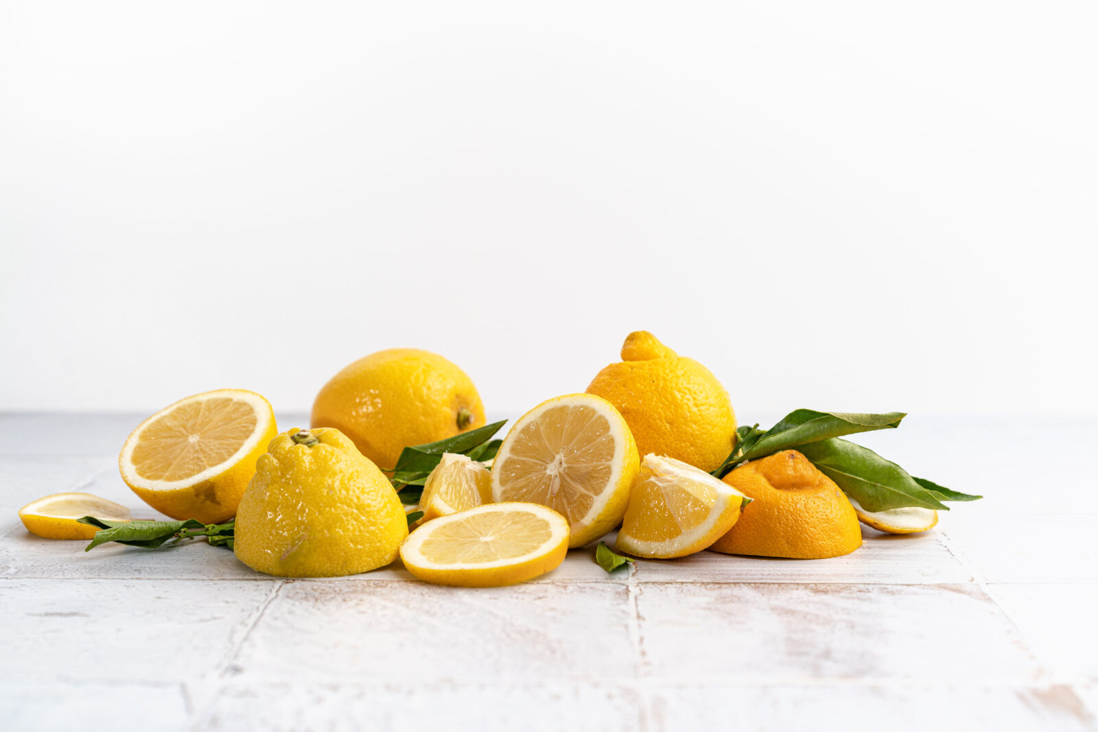 halved lemons with white surroundings